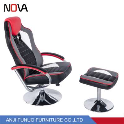 Nova fashion leather ergonomic revolving gaming chair with ottoman